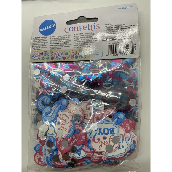 Baby Shower Girl or Boy Confetti Value Pack 2 Packs Gender Reveal PARTY - Picture 5 of 8